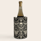Celestial Forest Damask - black and cream Wine Chiller Gallery Image 2