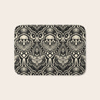 Celestial Forest Damask - black and cream Bath Mat Gallery Image 1