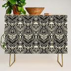 Celestial Forest Damask - black and cream Credenza Gallery Image 1