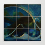 Swans (Night) Central Park, Gapstow Bridge New York by Joseph Stella Wood Wall Art Gallery Image 1