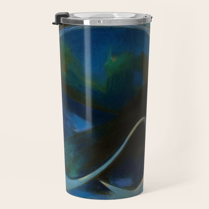 Swans (Night) Central Park, Gapstow Bridge New York by Joseph Stella Travel Mug Gallery Image 3