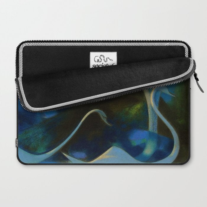 Swans (Night) Central Park, Gapstow Bridge New York by Joseph Stella Laptop Sleeve Gallery Image 2
