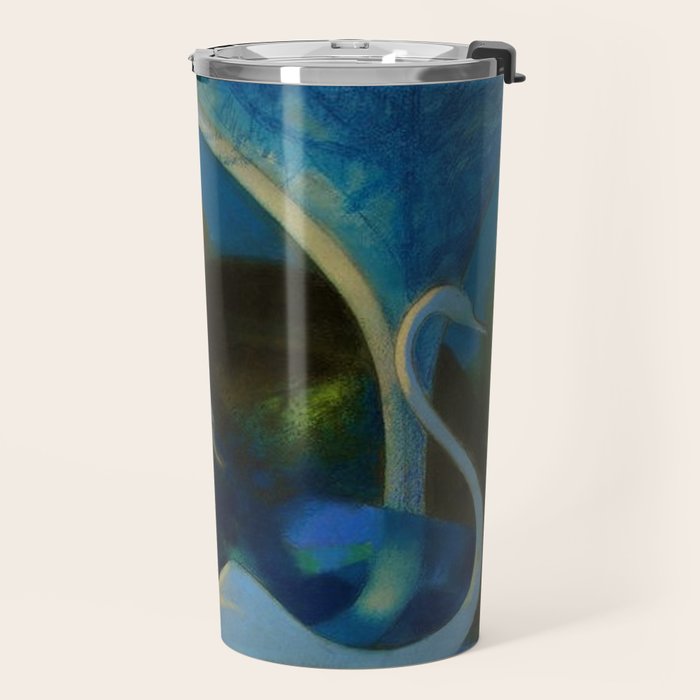 Swans (Night) Central Park, Gapstow Bridge New York by Joseph Stella Travel Mug Gallery Image 2