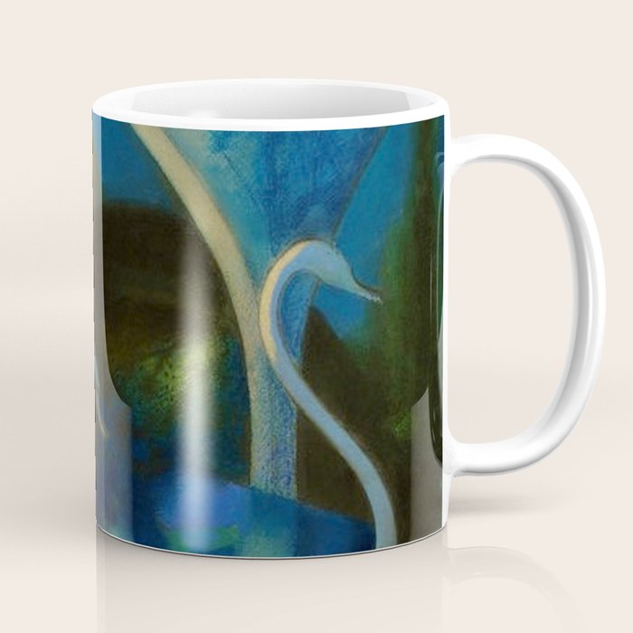 Swans (Night) Central Park, Gapstow Bridge New York by Joseph Stella Coffee Mug Gallery Image 1