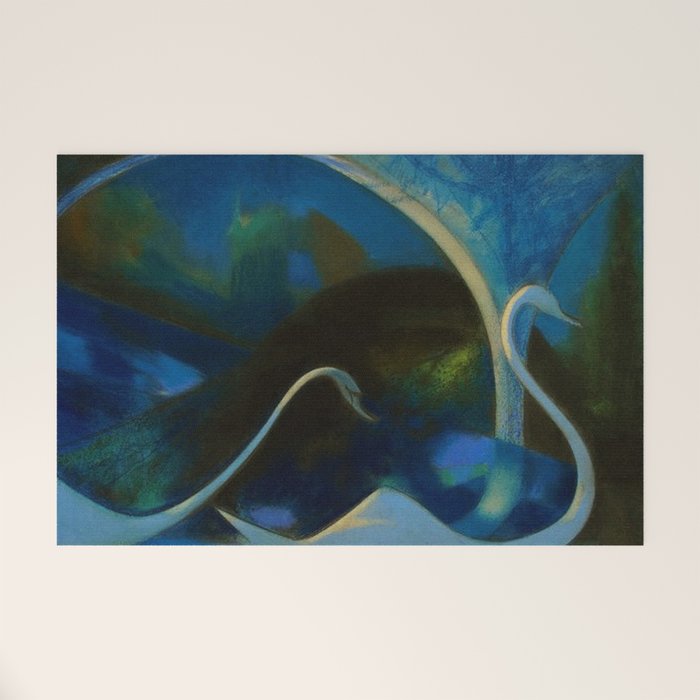 Swans (Night) Central Park, Gapstow Bridge New York by Joseph Stella Welcome Mat Gallery Image 1