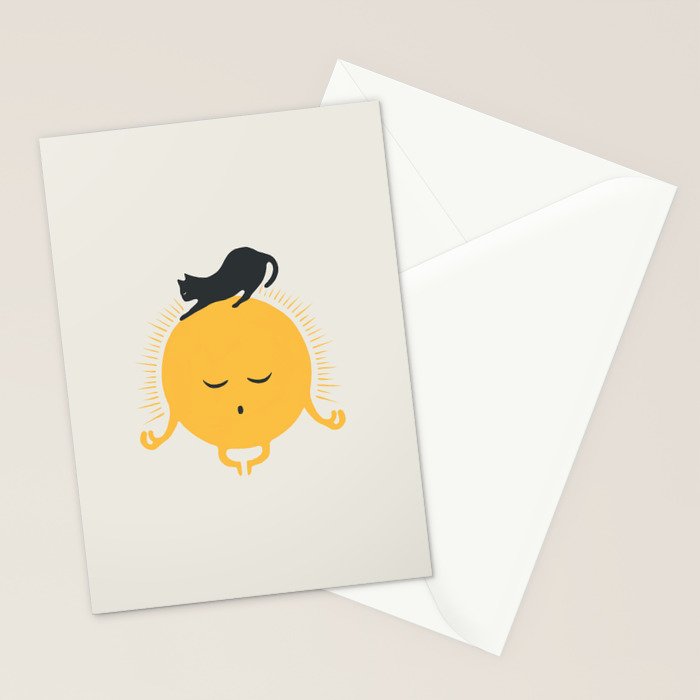 Good Meowâing 8 soulmate sun meditation  Stationery Card Gallery Image 2