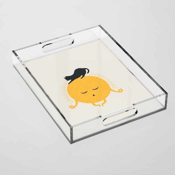 Good Meowâing 8 soulmate sun meditation  Acrylic Tray Gallery Image 1