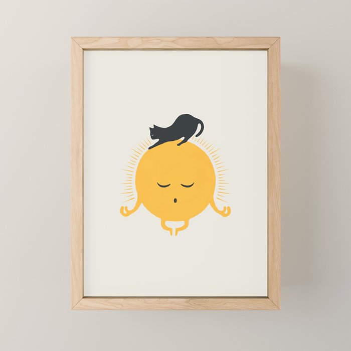 Good Meowâing 8 soulmate sun meditation  Mini Art Print Gallery Image 1