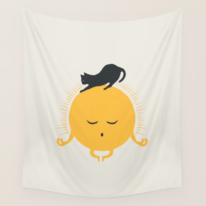 Good Meowâing 8 soulmate sun meditation  Wall Tapestry Gallery Image 4