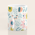Cute Vintage Flower Pattern Scandinavian Folk Art Coffee Mug Gallery Image 4