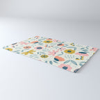 Cute Vintage Flower Pattern Scandinavian Folk Art Rug Gallery Image 3