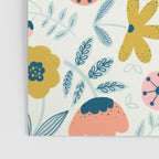 Cute Vintage Flower Pattern Scandinavian Folk Art Poster Gallery Image 3