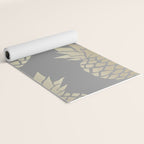 Glam Pineapple Art in Gray and Gold Yoga Mat Gallery Image 2