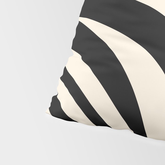 New Groove Retro Swirl Abstract Black and Almond Cream Pillow Sham Gallery Image 4