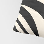 New Groove Retro Swirl Abstract Black and Almond Cream Pillow Sham Gallery Image 4