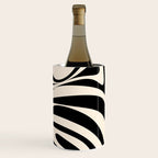 New Groove Retro Swirl Abstract Black and Almond Cream Wine Chiller Gallery Image 2