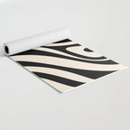 New Groove Retro Swirl Abstract Black and Almond Cream Yoga Mat Gallery Image 2