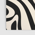 New Groove Retro Swirl Abstract Black and Almond Cream Poster Gallery Image 3