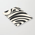 New Groove Retro Swirl Abstract Black and Almond Cream Notebook Gallery Image 3