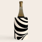 New Groove Retro Swirl Abstract Black and Almond Cream Wine Chiller Gallery Image 3