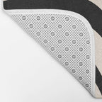 New Groove Retro Swirl Abstract Black and Almond Cream Bath Mat Gallery Image 2