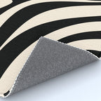 New Groove Retro Swirl Abstract Black and Almond Cream Rug Gallery Image 4