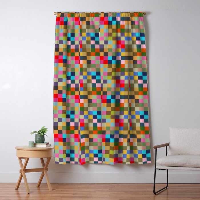 Colorful Checkerboard Window Curtain Gallery Image 5