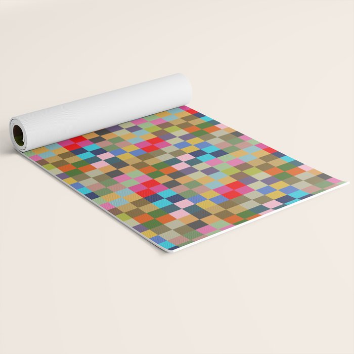 Colorful Checkerboard Yoga Mat Gallery Image 2