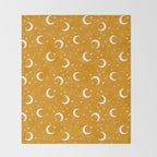 Goodnight Sky - Golden Ochre Throw Blanket Gallery Image 2