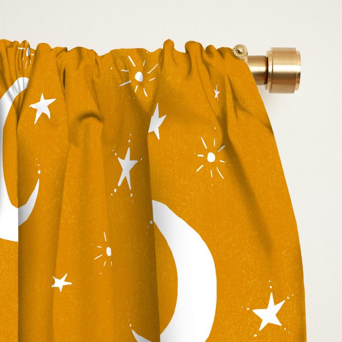 Goodnight Sky - Golden Ochre Window Curtain Gallery Image 2