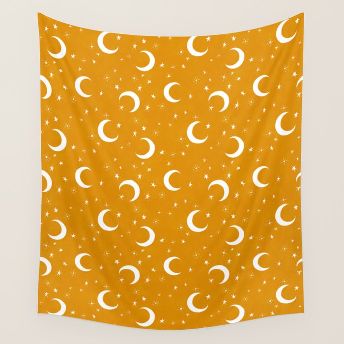 Goodnight Sky - Golden Ochre Wall Tapestry Gallery Image 1