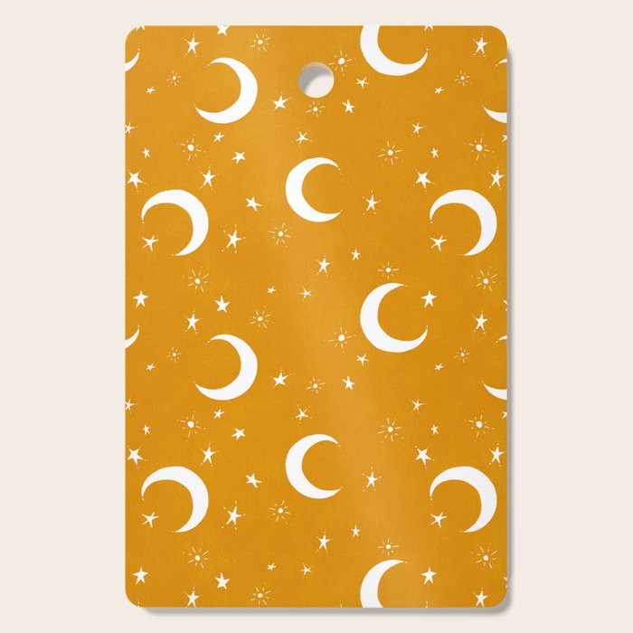 Goodnight Sky - Golden Ochre Cutting Board Gallery Image 1