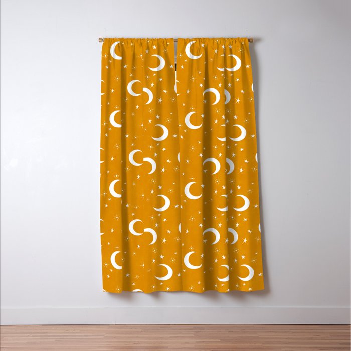 Goodnight Sky - Golden Ochre Window Curtain Gallery Image 3