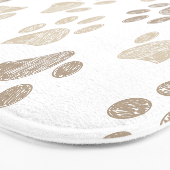 Seamless pattern for textile design. Seamless light brown colored paw print background Bath Mat Gallery Image 3
