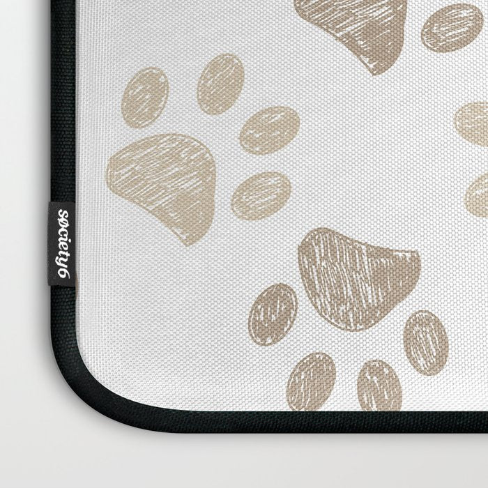 Seamless pattern for textile design. Seamless light brown colored paw print background Laptop Sleeve Gallery Image 3