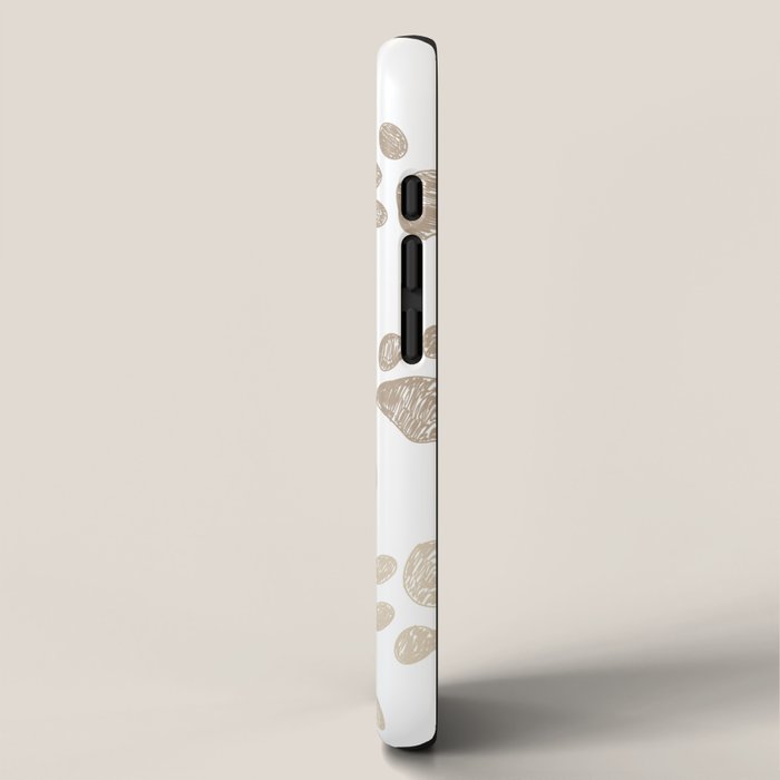 Seamless pattern for textile design. Seamless light brown colored paw print background iPhone Case Gallery Image 2