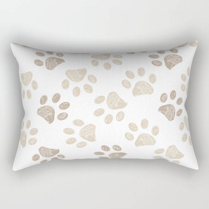 Seamless pattern for textile design. Seamless light brown colored paw print background Rectangular Pillow Gallery Image 2