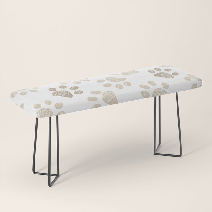 Seamless pattern for textile design. Seamless light brown colored paw print background Bench Gallery Image 1