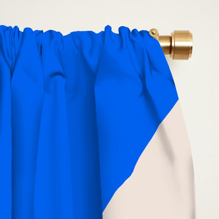 Retro Modern Liquid Swirl Abstract Pattern Square Pink, Orange, and Royal Blue Window Curtain Gallery Image 2