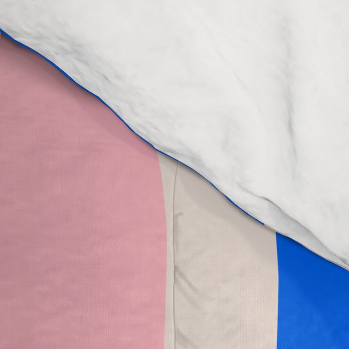 Retro Modern Liquid Swirl Abstract Pattern Square Pink, Orange, and Royal Blue Comforter Gallery Image 4