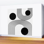 Modern Minimalist Line Art in Black and White Wall Mural Gallery Image 2