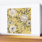 Modern, Floral Prints, Yellow and Gray Wall Mural Gallery Image 2