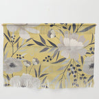 Modern, Floral Prints, Yellow and Gray Wall Hanging Gallery Image 1