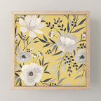 Modern, Floral Prints, Yellow and Gray Mini Art Print Gallery Image 1
