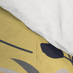 Modern, Floral Prints, Yellow and Gray Comforter Gallery Image 4