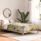 Modern, Floral Prints, Yellow and Gray Comforter Gallery Image 2