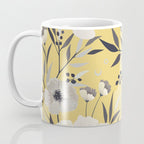 Modern, Floral Prints, Yellow and Gray Coffee Mug Gallery Image 3
