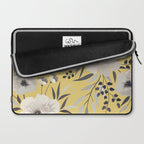 Modern, Floral Prints, Yellow and Gray Laptop Sleeve Gallery Image 2