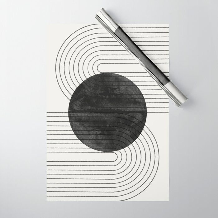 Deep Black Organic Artwork Wrapping Paper Gallery Image 1