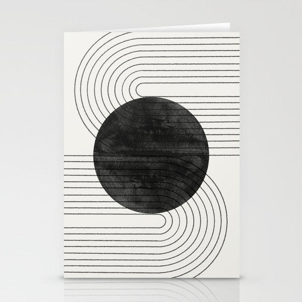 Deep Black Organic Artwork Stationery Card Gallery Image 2